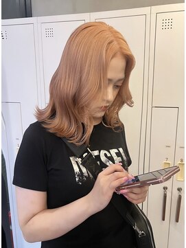 エンター 天神店(ENTER) ハイトーンカラー/オレンジベージュ/レイヤーカット/ENTER天神店