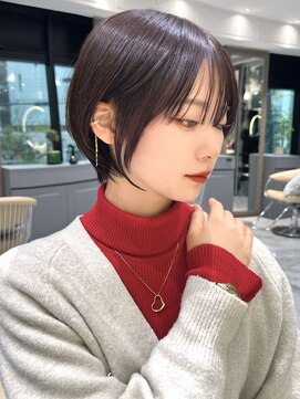 ロンド ジュルード 名古屋(Lond jeloud) 【耳かけが可愛い】丸みショート×顔まわりレイヤー