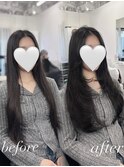 オルチャンレイヤー レイヤーカット ワンホンヘア  艶髪