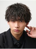ラウンドマッシュニュアンス波巻きツイストシャドウサーフカール