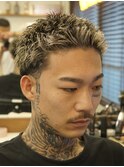テーパーフェードカットスパイキーショートシェービング吉祥寺