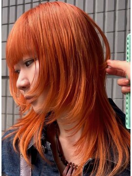 フェイス 石川町 (FACE) オレンジ/暖色カラー/ブリーチありダブルカラー/レイヤーカット