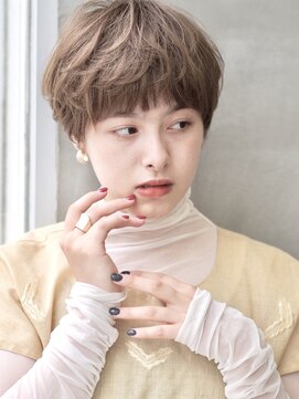 ソーコ 渋谷(SOCO) 大人かわいい小顔前下がりマッシュショートシアーカラー（徳竹）