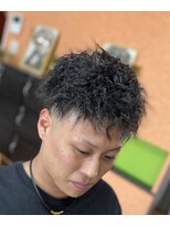 ピシャッとニ代目銀二郎 メンズツイストパーマ