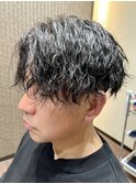 【メンズ人気】センターパート×波巻きパーマ