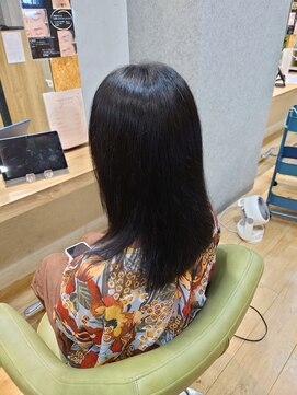 ブロッサム 東中野店 30代40代ミディアムウルフ乾かすだけアッシュグレージュ透明感