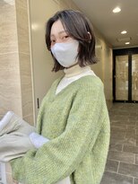 スニュウ(snuw)&nbsp;切りっぱなしボブマロンベージュラベンダーミルクティ