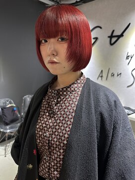 ボブ/ミニボブ/切りっぱなしボブ/ワンレン/赤ボブ/レイヤー