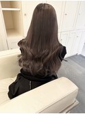 ショコラミルクティーグレージュ韓国風ロングレイヤー