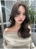 (licca内堀)韓国ヘア×グレージュ×センター分け