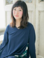 モッズヘア 福岡天神店&nbsp;mod's天神/ぱっつん前髪乾かすだけくせ毛風抜け感ミディアムa