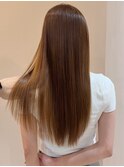 ブラウンベージュ ストレート ロング 艶トリートメント