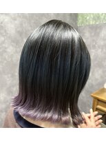 アウン 柏(a un)&nbsp;切りっぱなしボブ/ブルー/エンドバイオレット/髪質改善/柏