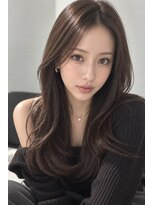 ダル 渋谷/表参道(DAL.)&nbsp;ミディアムレイヤーロングレイヤーダークブラウン韓国風