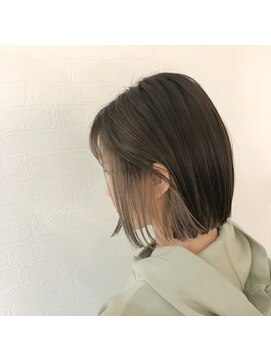 ルッソリベラ 池袋(Lusso libera) 切りっぱなしボブ　インナーカラー/30代40代50代