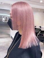 アルバム 渋谷パルコ(ALBUM) ピンクミディ_チェリーブラウンフェミニンロング_ba370081