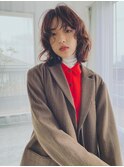 ミニウルフレイヤーカット顔周り前髪韓国ミディアムロング/柏