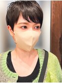 【ささき】マッシュベリーショート/アッシュブラック/前髪パーマ