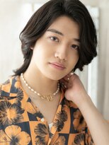 グルーミングサロン バーバー キャッスル 北浦和西口(Grooming salon Barber Castle)&nbsp;CカールでルーズなかきあげバングメンズロングウルフD北浦和