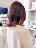 福山市美容室Caary大人気春ヘア春カラー赤みラズベリーピンク