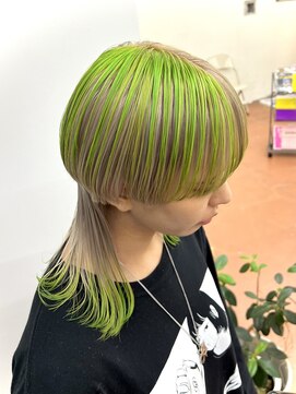 パークレーン アイス イヴェン(park lane ICI yeven) アンブレラカラーデザインカラー黄緑カラーハイトーンYUKI