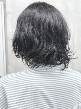 モリオ(morio) =くせ毛風ボブくせ毛カット切りっぱなしボブ耳かけボブ30代40代