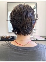 パープル(PURPLE)&nbsp;ショートヘア/ウルフカット/パーマ/白髪ぼかし