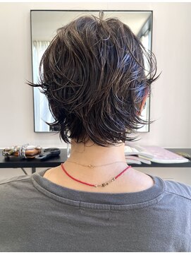 パープル(PURPLE) ショートヘア/ウルフカット/パーマ/白髪ぼかし