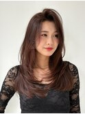 ワンカールレイヤー　海外スタイル　ブラウンカラー~*