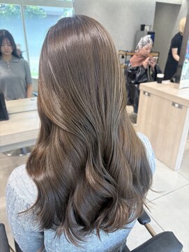 アッシュ 高幡不動店(Ash) 韓国ヘア髪質改善ブリーチなしダブルカラーオリーブベージュ