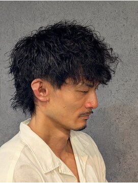 クフィア メンズヘアー カンポ 天王寺店(CUFFIA MEN'SHAIR CAMPO) スパイキーショートセンター分けニュアンスパーマ極道パーマ