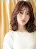 バーガンディエアウェーブパーマ小顔ミディアム317Z越谷30代40代
