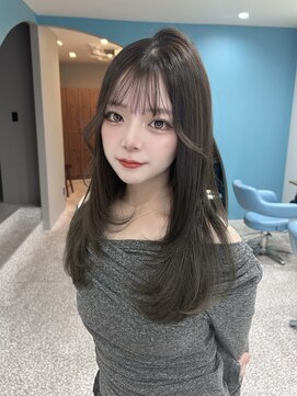 ボタン 熊本(VOTAN) 透ける暗髪/レイヤーカット/顔まわり/韓国ヘア/熊本美容室