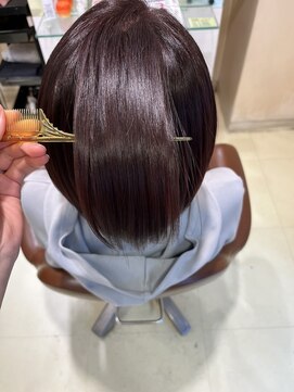 アズール 草加(azule) 髪質改善カラー　レッドブラウン　ツヤ髪スタイル
