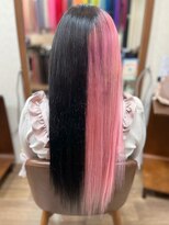 エクステンションシュシュ(Extension chou chou) 黒×ピンク