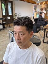 ジェットブラックキューサンロク(JET BLACK 936)&nbsp;50代後半の白髪染め×ソフト極道パーマ
