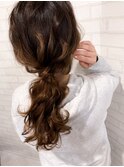 編み込みポニー_ローライトスリークボブ厚めバング_83