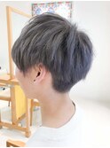 ダークアッシュワイルドアップバングソフトツーブロック