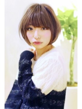 リーフ 西焼津店(LeaF) ナチュラルボブ☆ミルクティブラウン