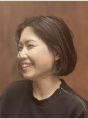 襟元スッキリ/前下がりボブ/20代/30代/40代