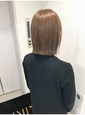 [艶ベージュ外ハネボブ]髪質改善カラー
