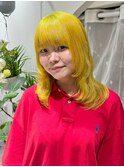 ブリーチダブルカラーでネオンイエロー