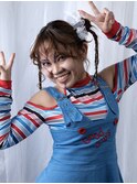 ハロウィン特殊メイク☆推し活推しカラーヘアセットヘアメイク