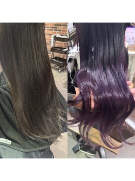 ハピネス 梅田茶屋町店(HAPPINESS) 韓国カラー　ダブルカラー　パープル
