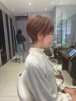 アース 栄店(HAIR&MAKE EARTH) earthショートレイヤーボブミルクティー丸みショートボブ