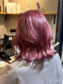 ヘアプレイスソル (HAIR PLACE SoL) 透明感チェリーピンク/レイヤーカット/ミディアム