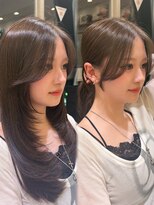 ロンド パルティール 大宮(Lond partir)&nbsp;ミルクティーベージュ/レイヤーボブ/韓国巻き/顔周りカット/大宮