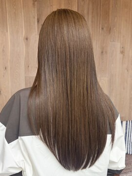 トップヘアーヒルズ 安城(TOP HAIR HILLS) 安城艶髪ストレートロング髪質改善縮毛矯正ブラウンベージュ30代