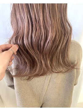 リノショアーズ ショウナン 辻堂店(RinoShores SHONAN) ウェーブ春大人かわいいダブルカラーブリーチピンクベージュ