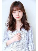 大人可愛い コテ巻き風パーマ 透明感カラー 小顔カット